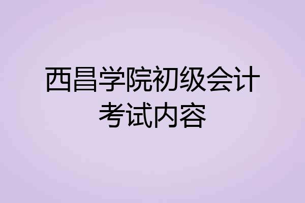 西昌学院初级会计考试内容