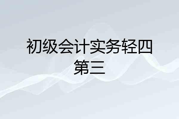 初级会计实务轻四第三