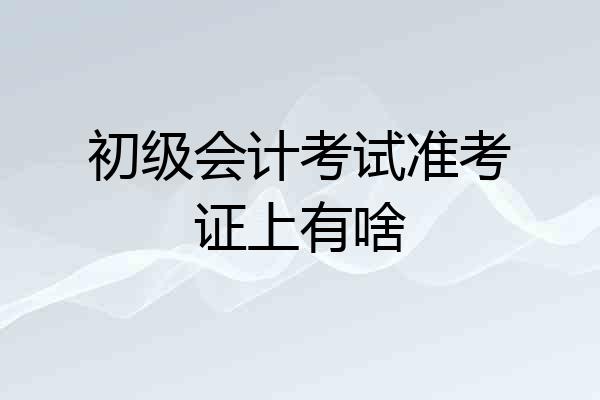 初级会计考试准考证上有啥