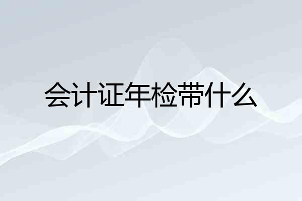 会计证年检带什么