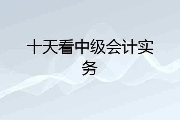 十天看中级会计实务