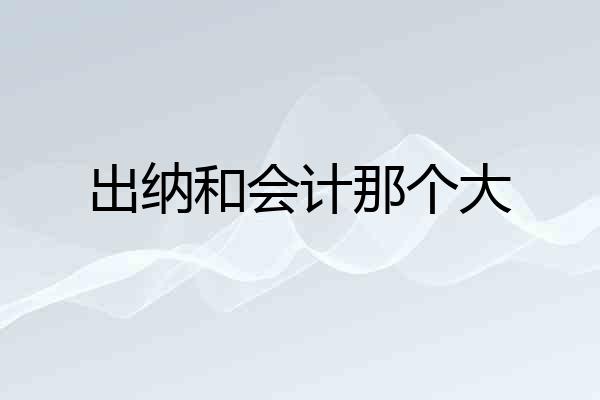 出纳和会计那个大