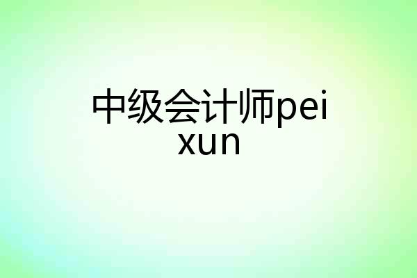 中级会计师peixun