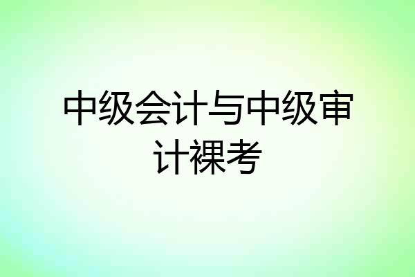 中级会计与中级审计裸考