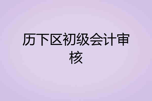 历下区初级会计审核