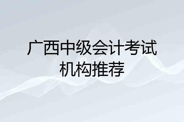 广西中级会计考试机构推荐