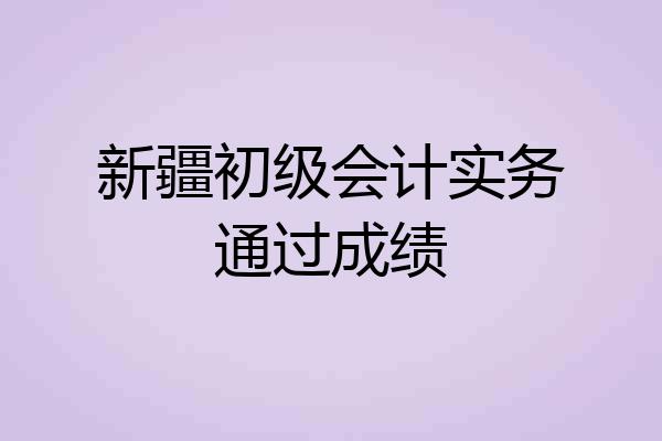 新疆初级会计实务通过成绩