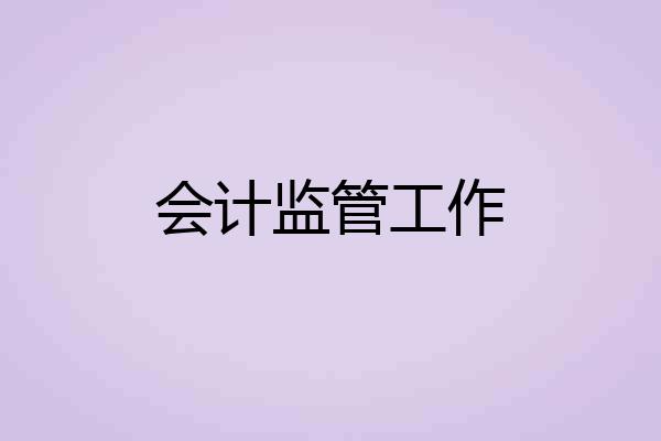 会计监管工作
