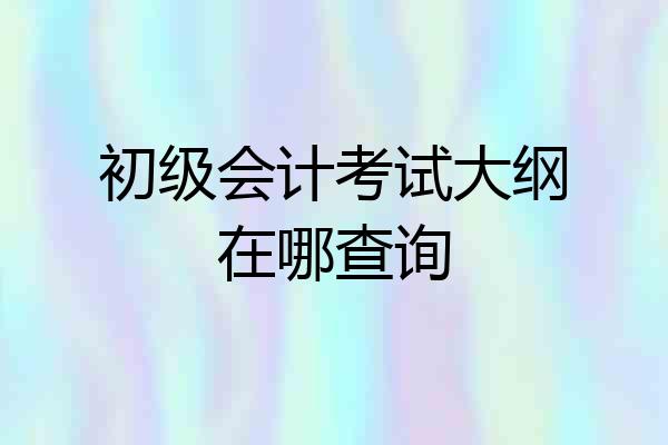 初级会计考试大纲在哪查询