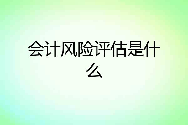 会计风险评估是什么