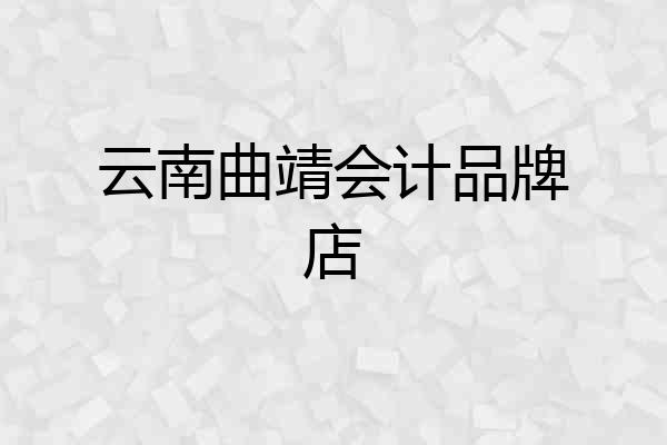 云南曲靖会计品牌店