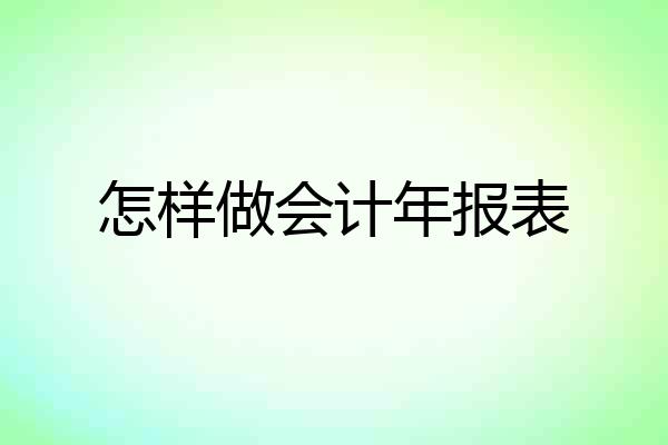 怎样做会计年报表