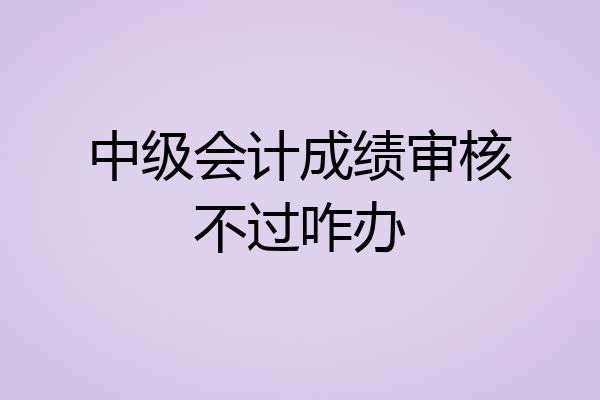 中级会计成绩审核不过咋办