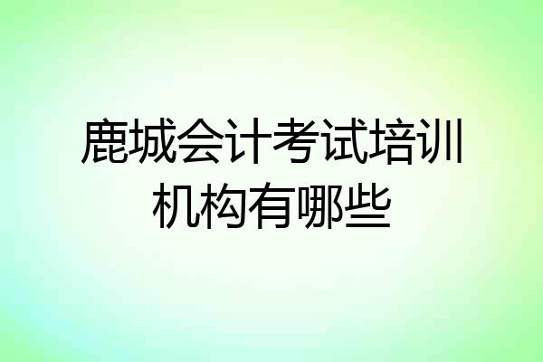 鹿城会计考试培训机构有哪些