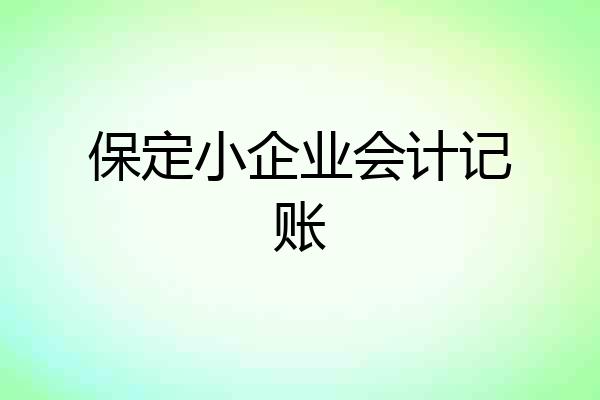 保定小企业会计记账