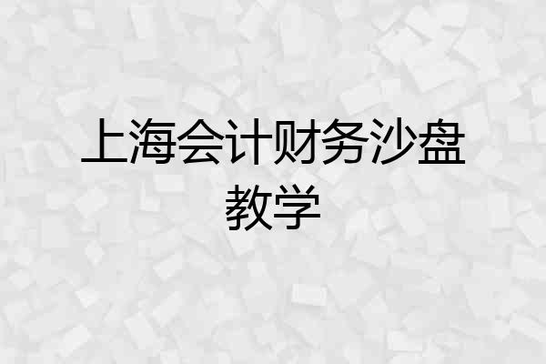 上海会计财务沙盘教学