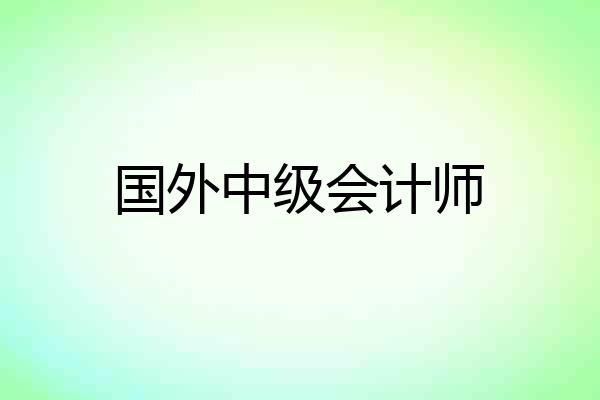 国外中级会计师