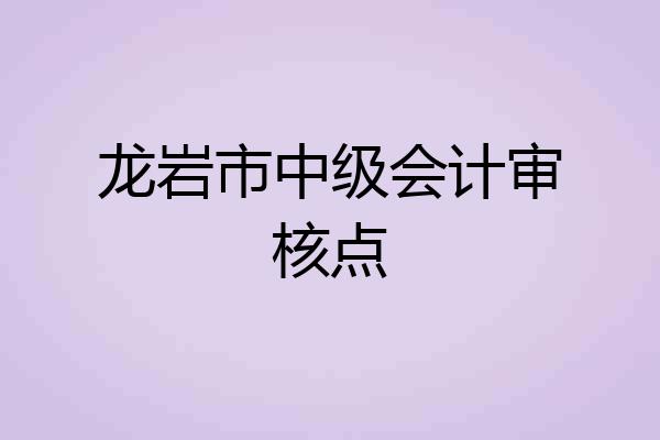 龙岩市中级会计审核点