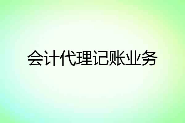 会计代理记账业务