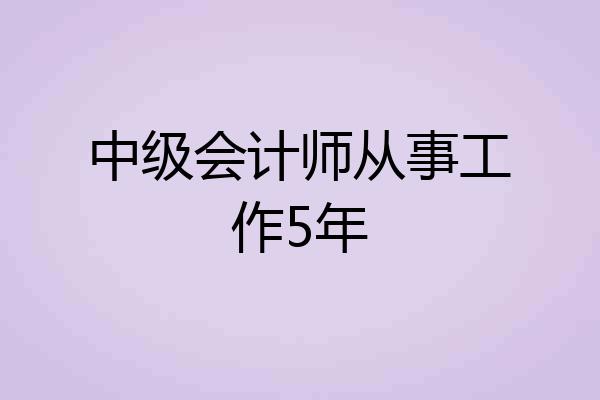 中级会计师从事工作5年