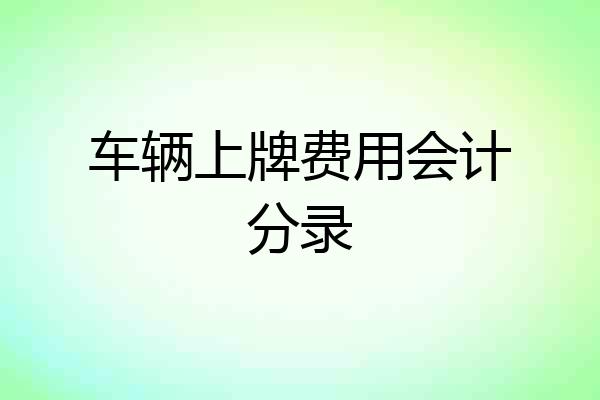 车辆上牌费用会计分录