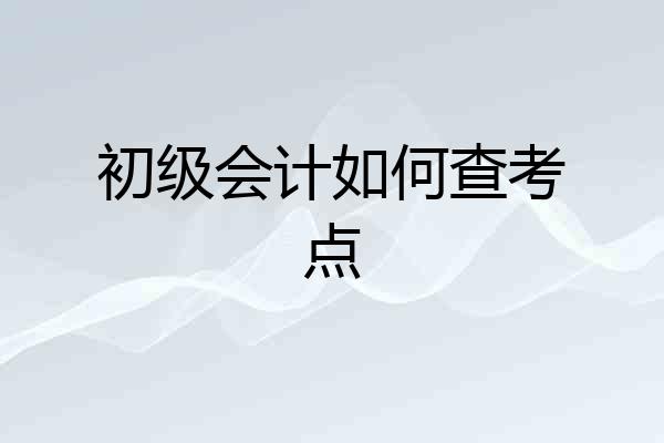 初级会计如何查考点