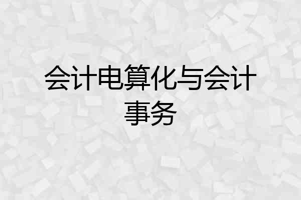 会计电算化与会计事务