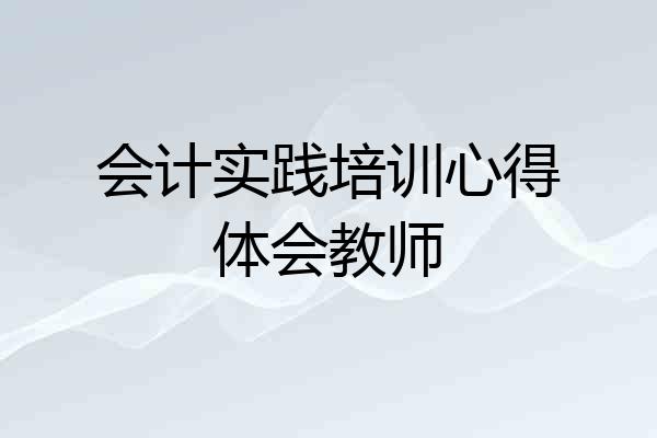 会计实践培训心得体会教师