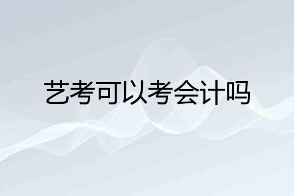 艺考可以考会计吗
