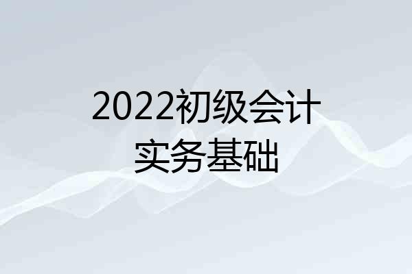 2022初级会计实务基础