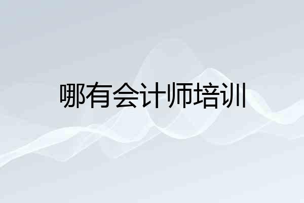 哪有会计师培训