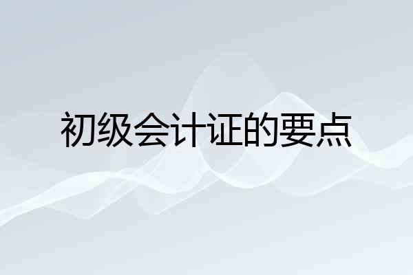 初级会计证的要点