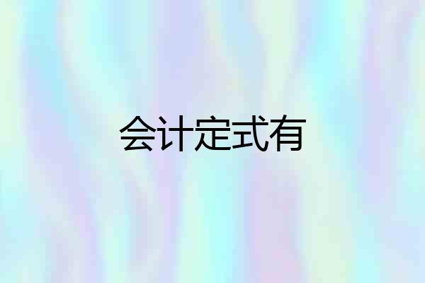 会计定式有