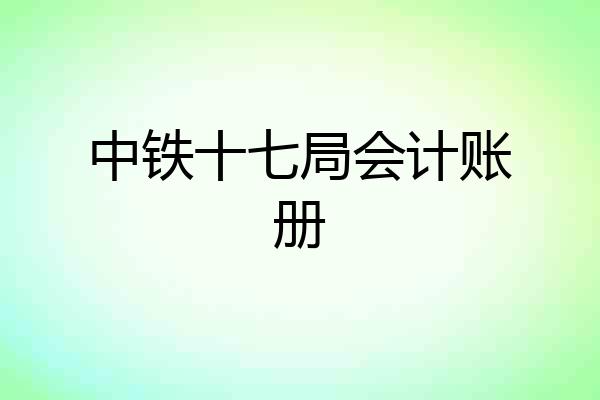 中铁十七局会计账册