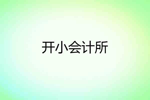 开小会计所