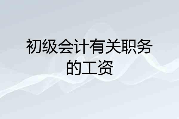 初级会计有关职务的工资