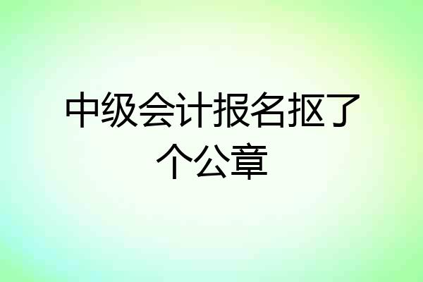 中级会计报名抠了个公章