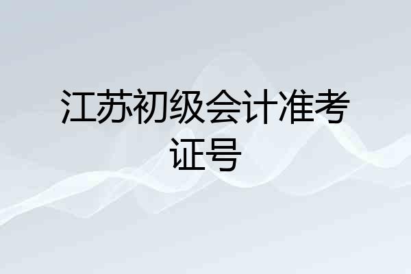 江苏初级会计准考证号
