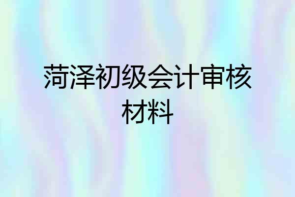 菏泽初级会计审核材料