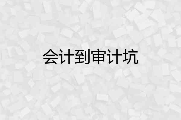 会计到审计坑