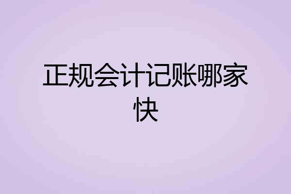 正规会计记账哪家快