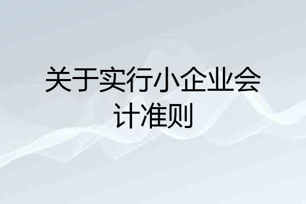 关于实行小企业会计准则