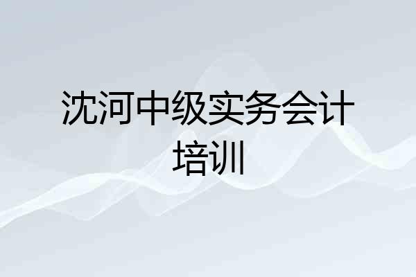 沈河中级实务会计培训