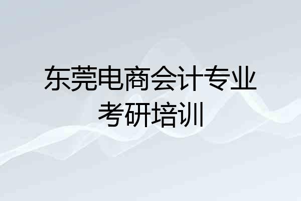 东莞电商会计专业考研培训