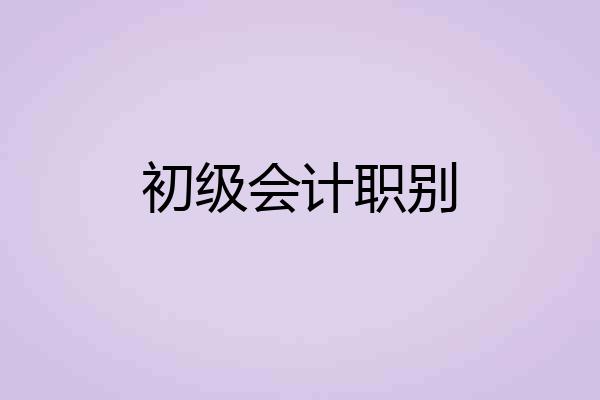 初级会计职别