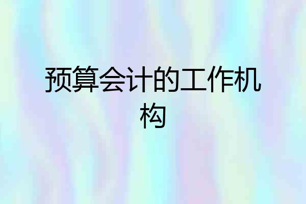 预算会计的工作机构