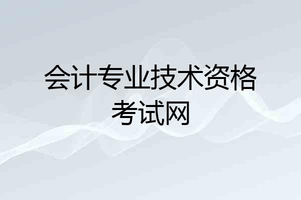 会计专业技术资格考试网