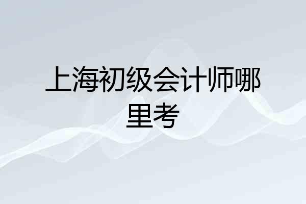 上海初级会计师哪里考