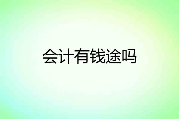 会计有钱途吗