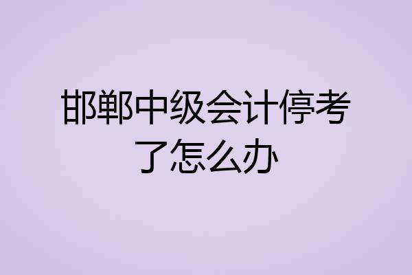 邯郸中级会计停考了怎么办